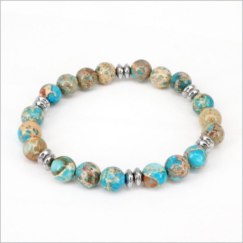 1filo/ 50pz perline pietre ematite rotondo 8mm colore arcobaleno