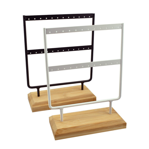 Porta Orecchini A 5 Livelli Con Base In Legno - Espositore Per Gioielli Organizzato Ed Elegante