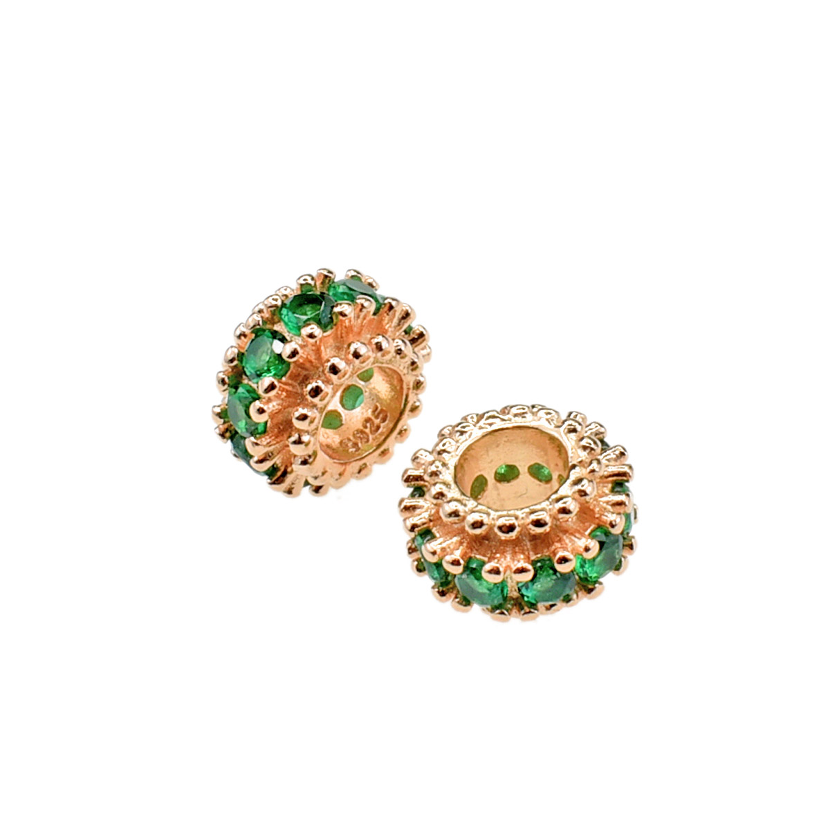 NKlaus Orecchini A Perno Con Simbolo Della Pace In Argento 925 E Zirconi Bianchi – 8mm – Eleganti E Minimal