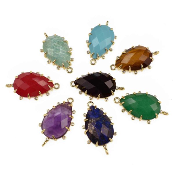 2,29 EUR/pezzo connettori rotondi in ottone con pietra preziosa