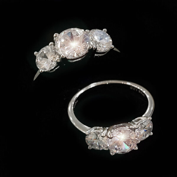 Parure De Bijoux En Argent Avec Agate Et Zircons - Boucles D'oreilles Et Bague - Occasion