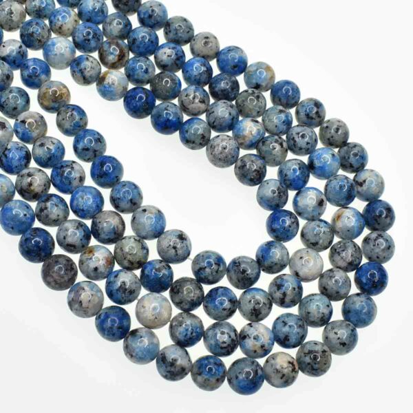 Perle Rotonde Lisce Di Diaspro Sedimentario Blu Oceano Da 4 - Foto 11