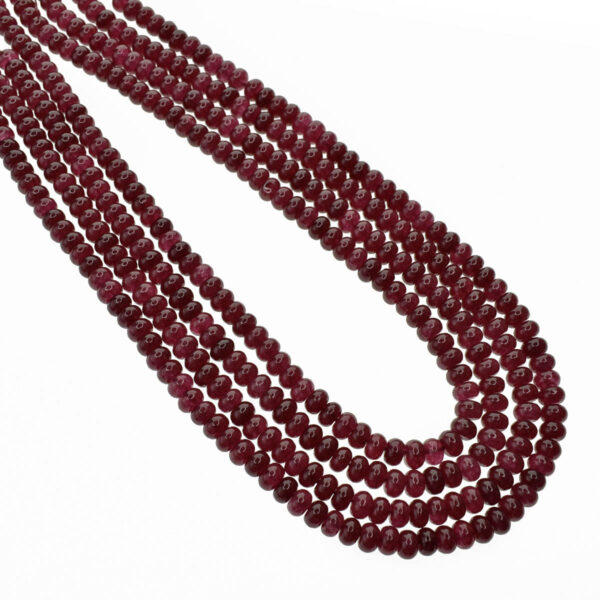 8x5mm Gemma Di Giada Rosso Scuro Sfaccettata Rondelle 8x5mm - Foto 2