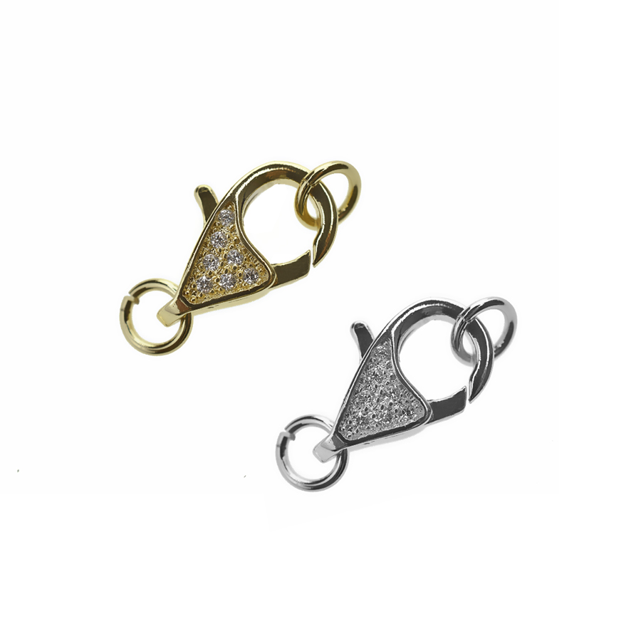Chiusure in ottone con zirconi 8x14mm (4Pz.)